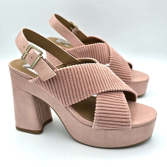 DV by Dolce Vita Shoes - NWOT DV by Dolce Vita Wentz Platform Slingback Sandals, Pink Cordury, Women's 9